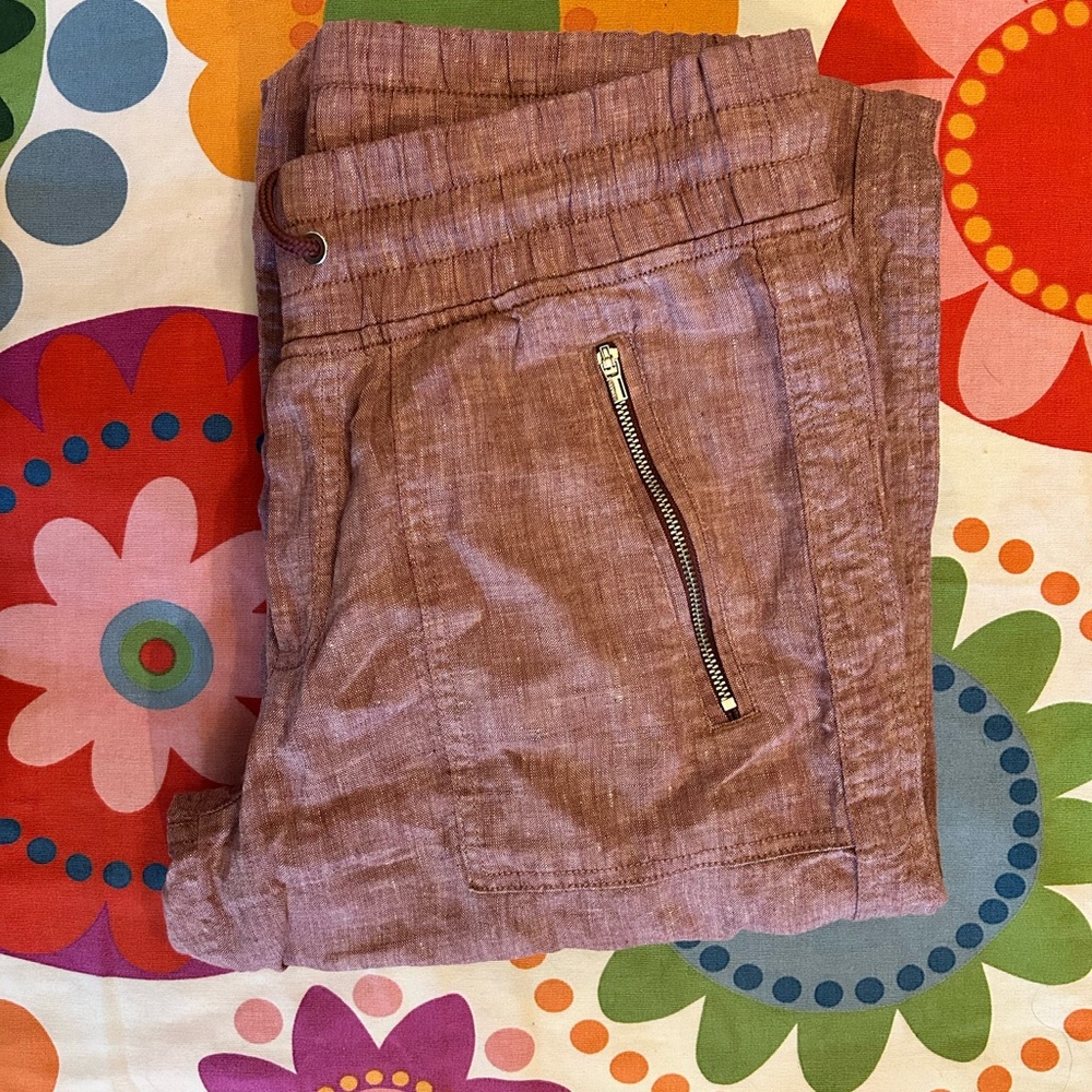 Athleta Women's Pants Cabo Linen Wide Leg Pant Red size 6 - Picture 4 of 4